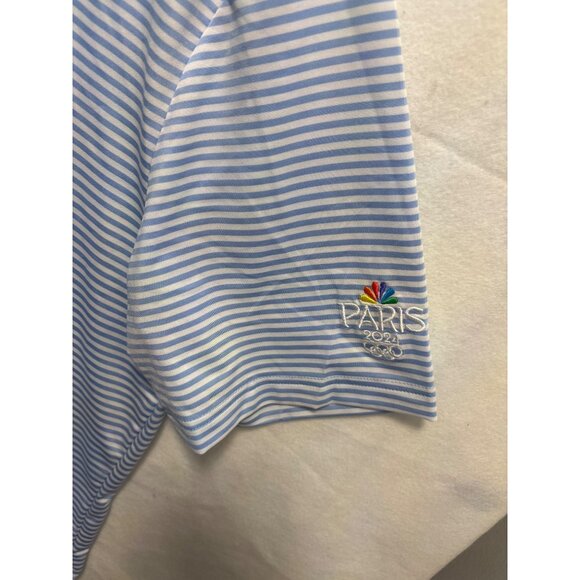 RLX Mens Striped Polo Shirt Blue & White Paris 2024 Embroidered - Picture 3 of 11